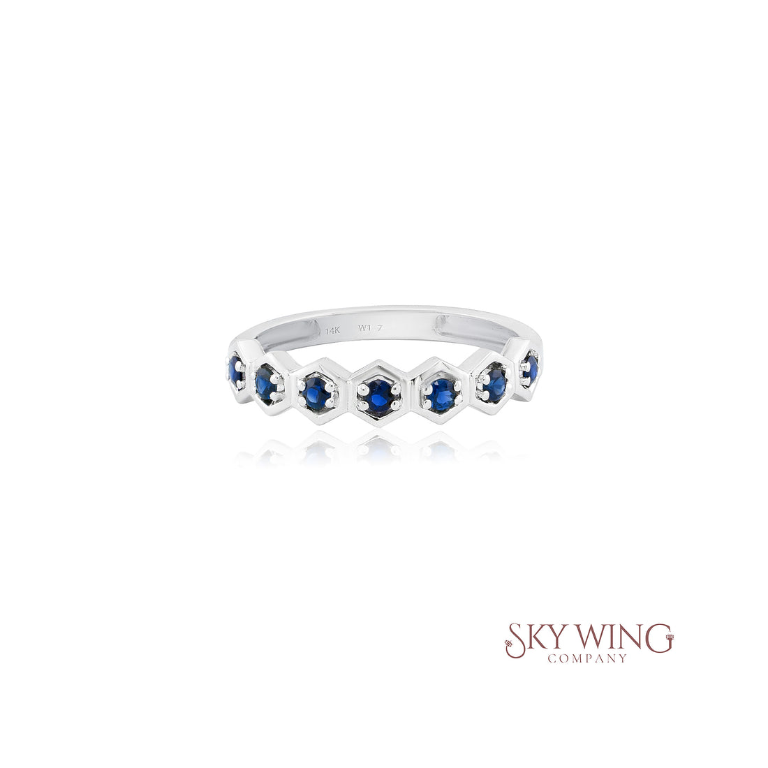 BLUE SAPPHIRE HEXAGON BAND
