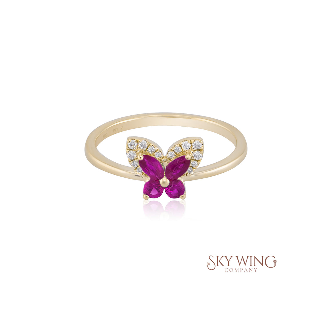 RUBY AND DIAMOND BUTTERFLY RING