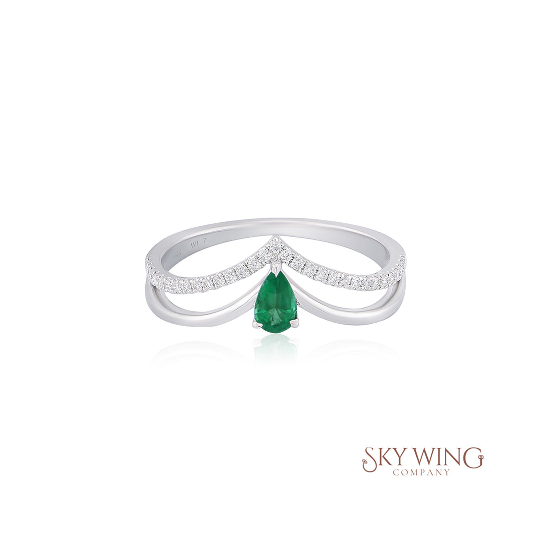 EMERALD CURVED DOUBLE HALF ETERNITY BAND
