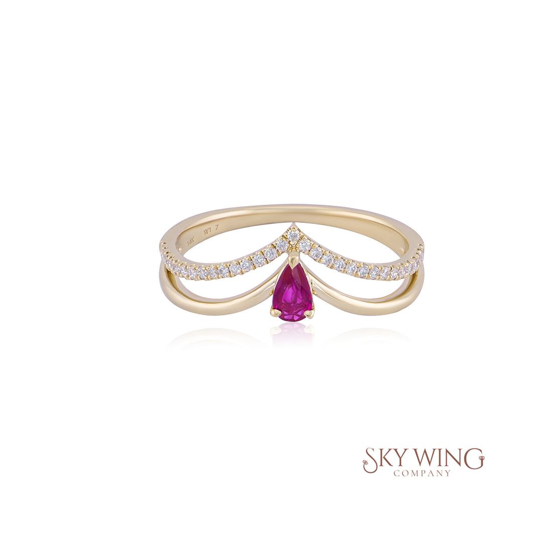 RUBY CURVED DOUBLE HALF ETERNITY BAND
