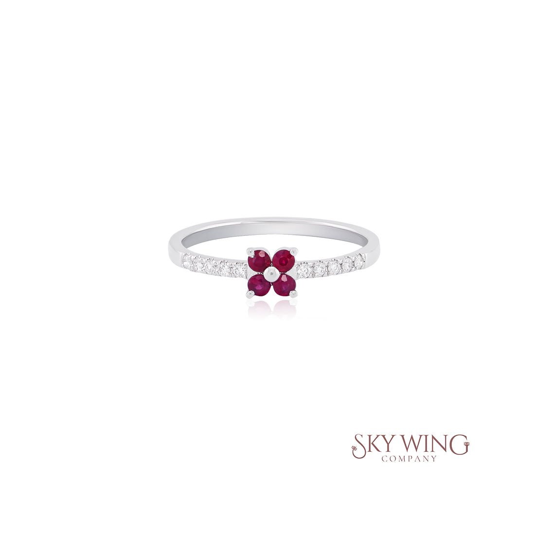 RUBY AND DIAMOND FLOWER BAND