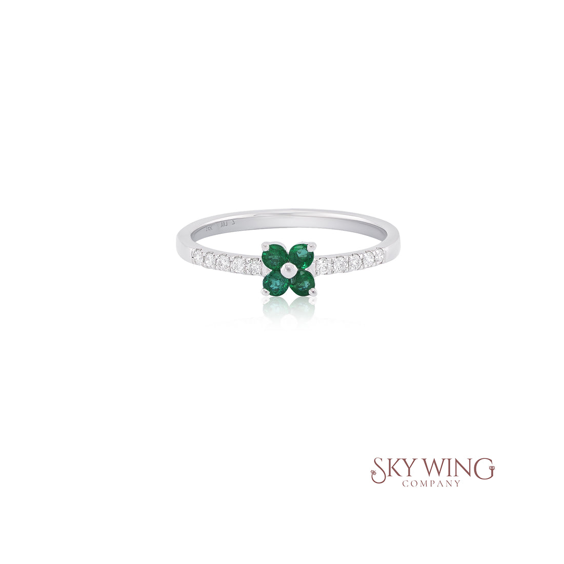 TSAVORITE AND DIAMOND FLOWER BAND