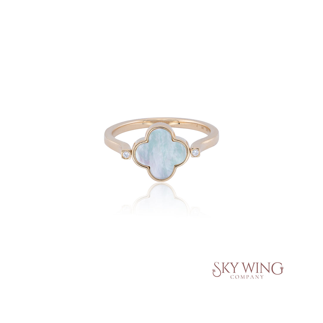 MOP &amp; DIAMOND CLOVER RING