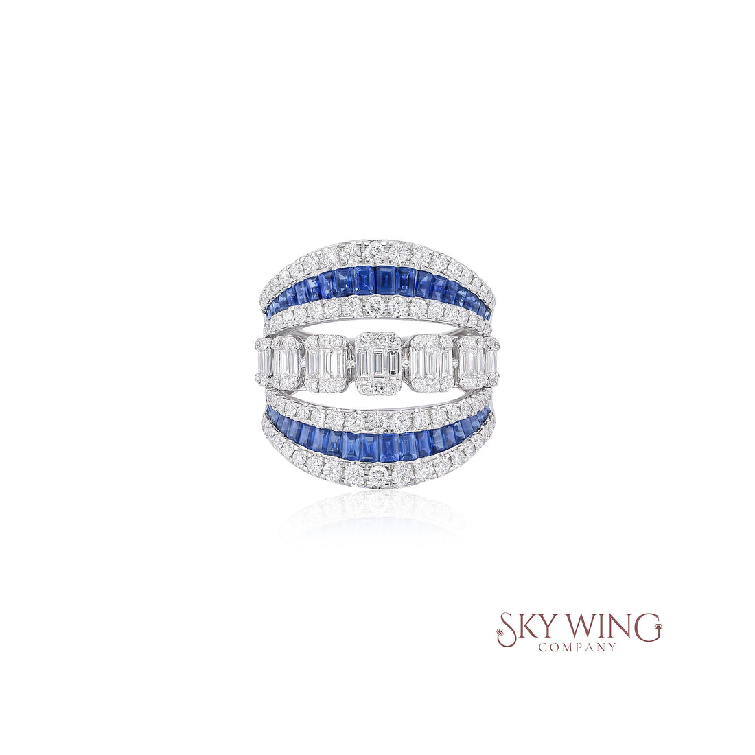 DIAMOND AND SAPPHIRE STATEMENT RING