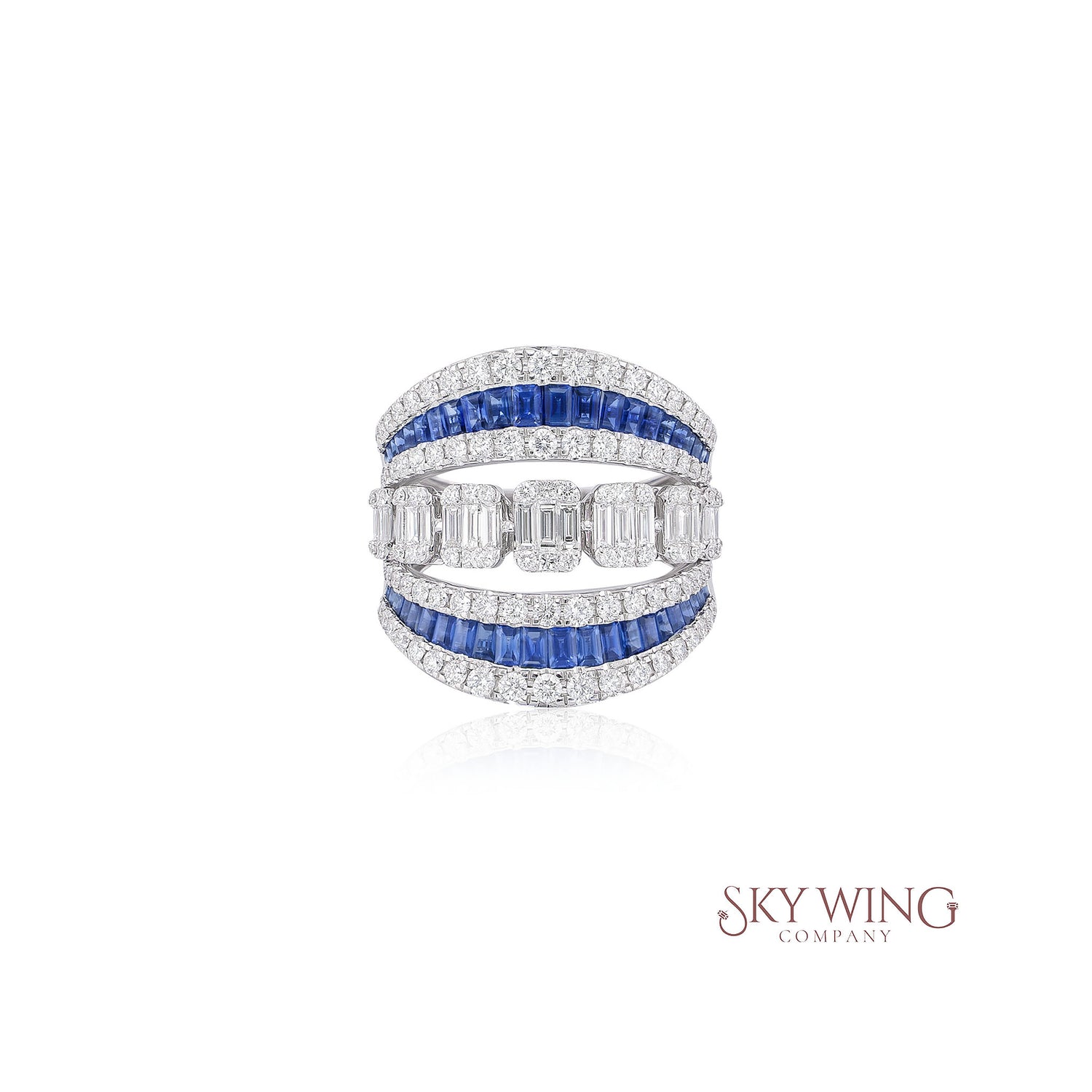 DIAMOND AND SAPPHIRE STATEMENT RING