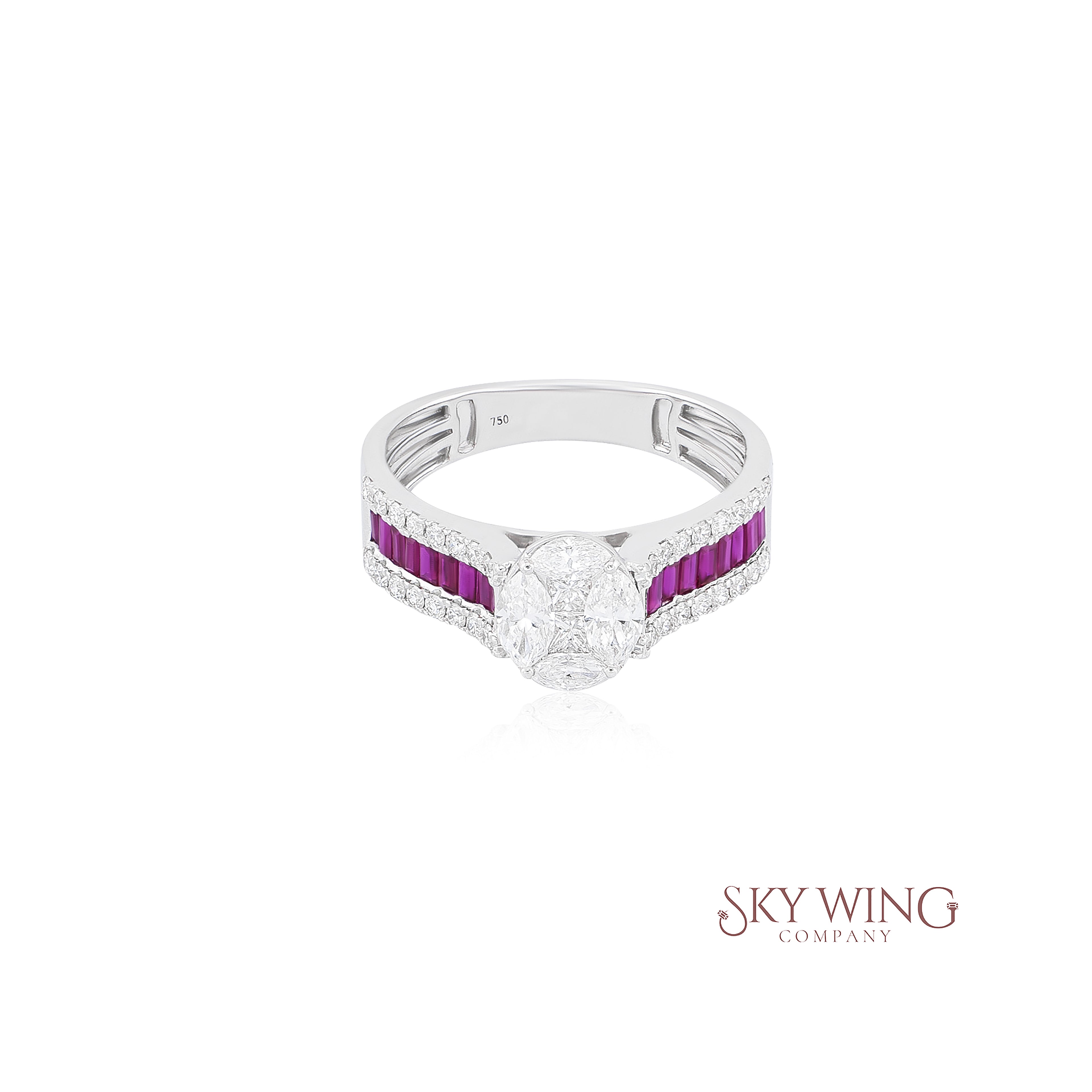 DIAMOND &amp; RUBY SOLITAIRE RING