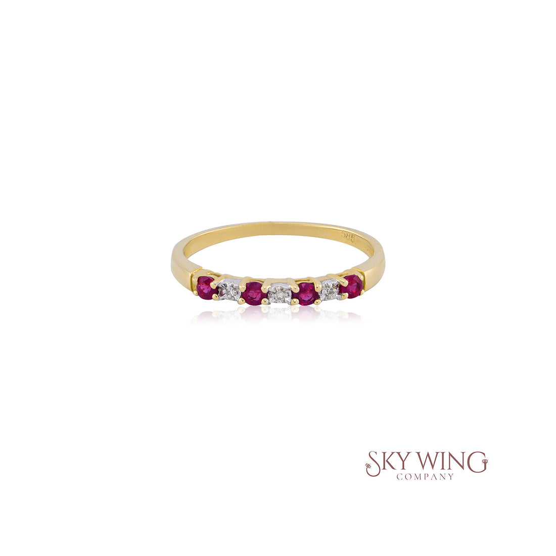 RUBY &amp; MOISSANITE PROMISE BAND RING