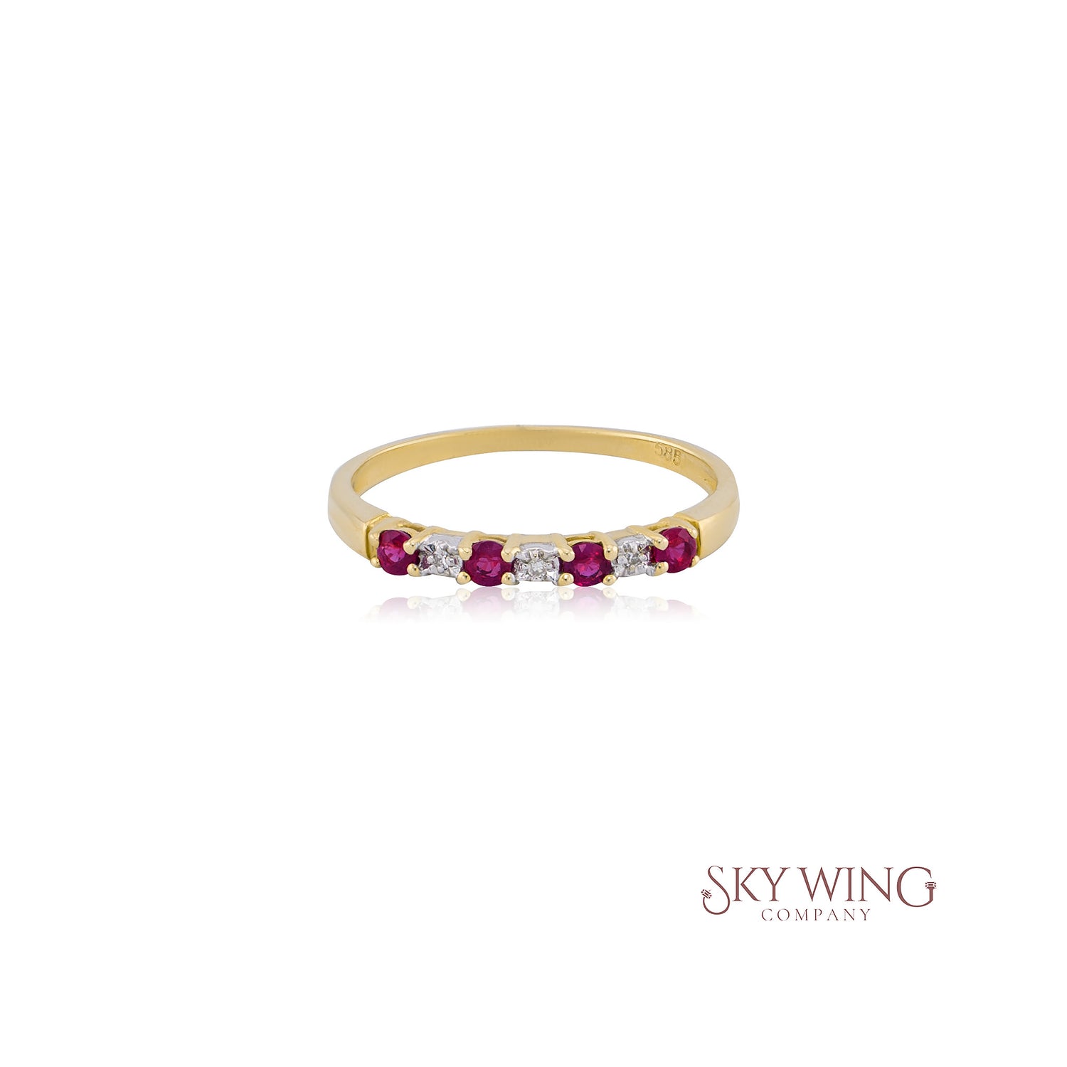 RUBY &amp; MOISSANITE PROMISE BAND RING