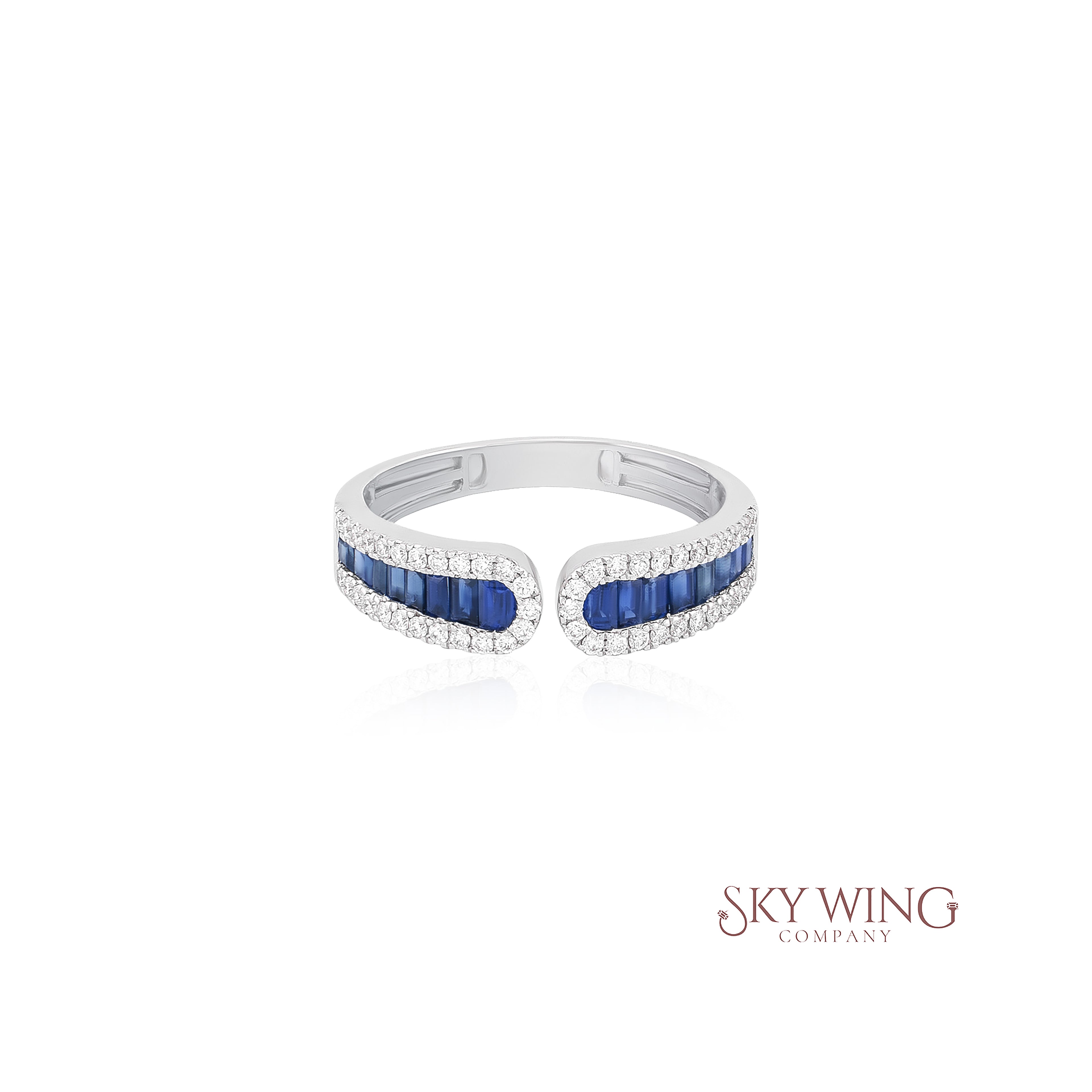 SAPPHIRE AND DIAMOND BAND RING