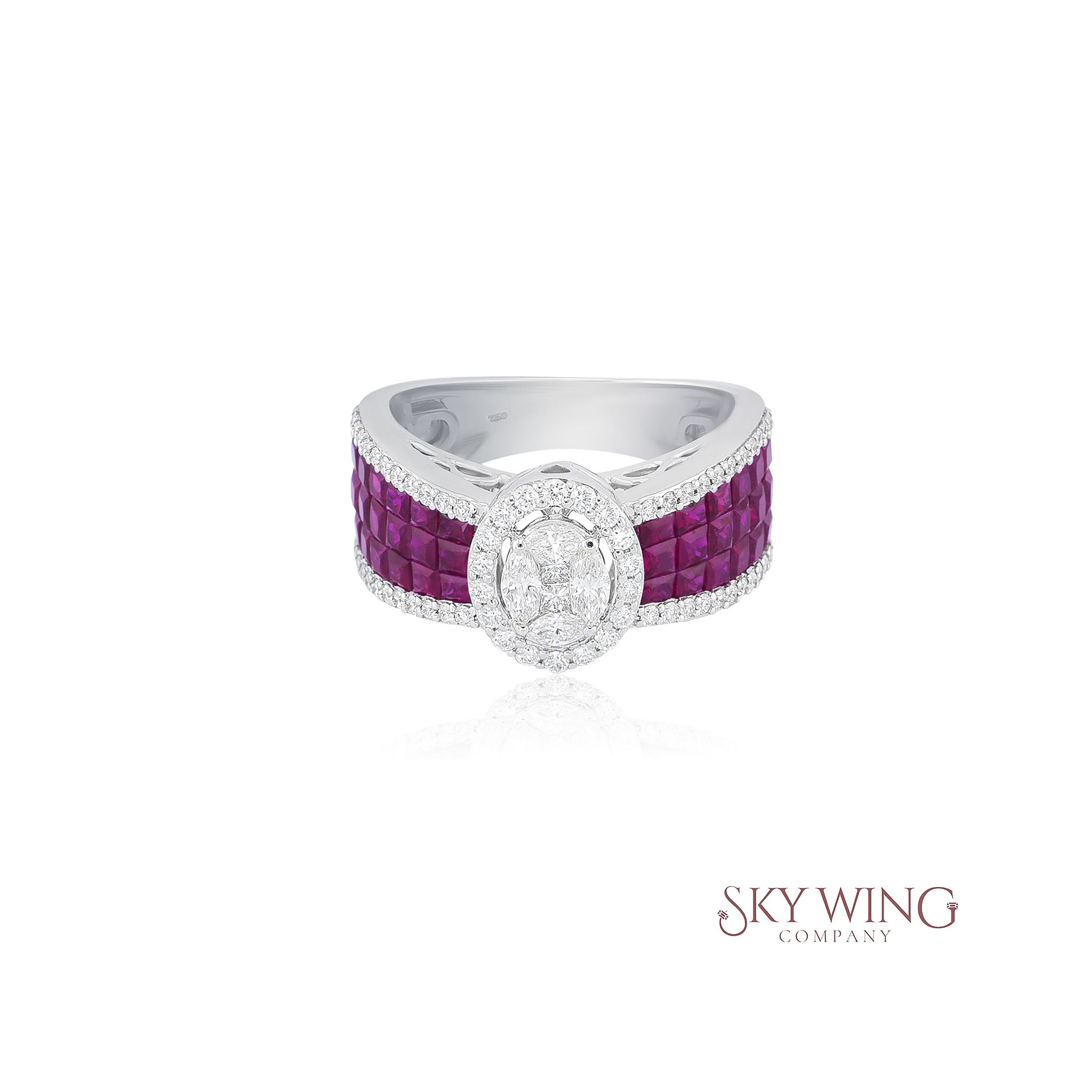 RUBY AND DIAMOND LOVE RING