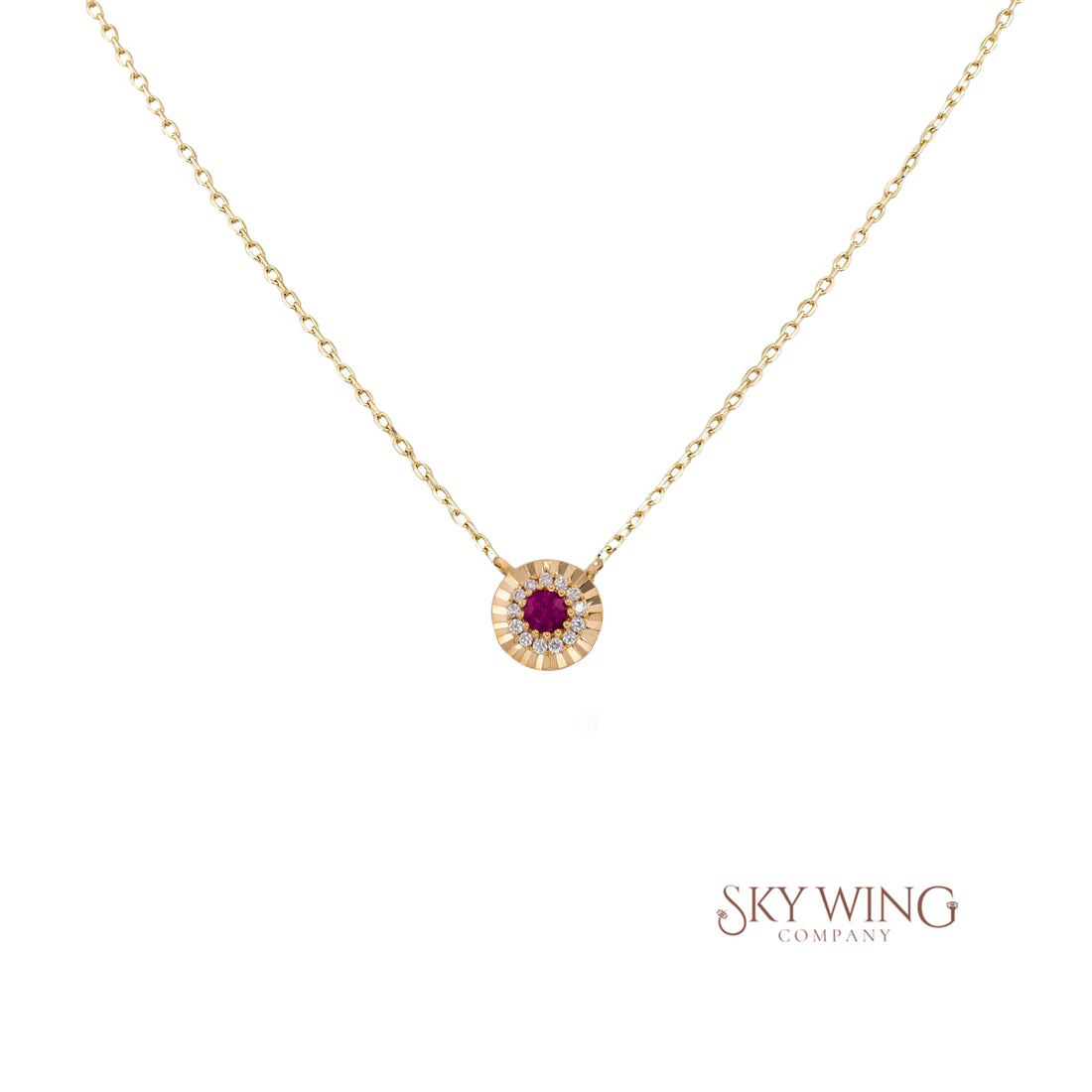 Petite Ruby And Diamond Necklace