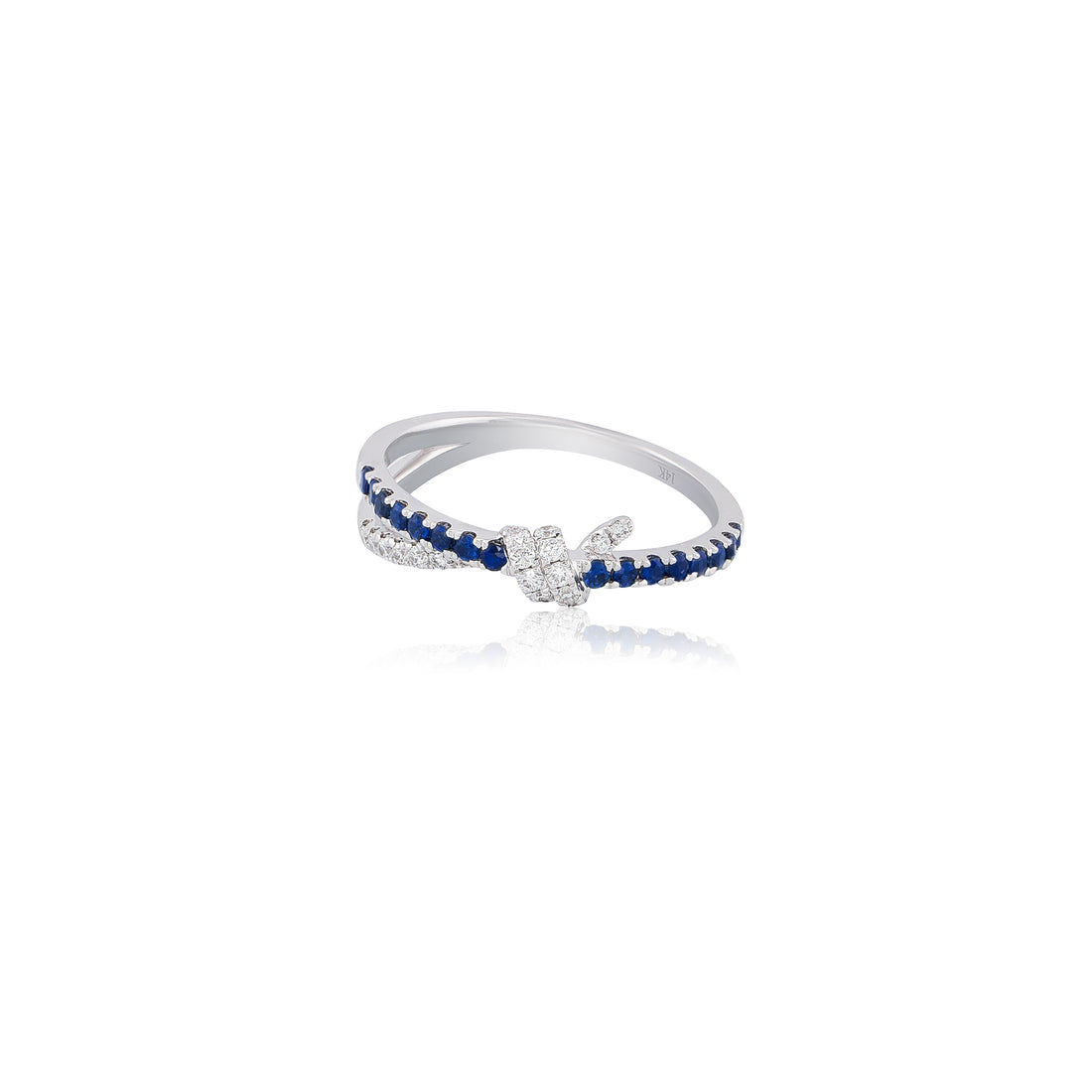 BLUE SAPPHIRE AND DIA TIE KNOT RING